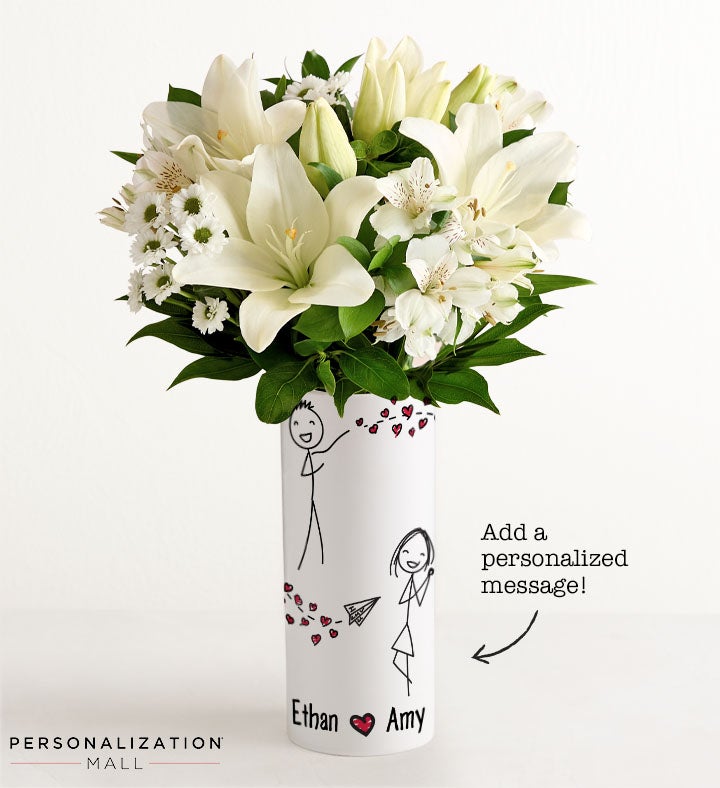 Sending Love Bouquet with Personalized Vase