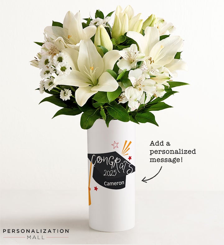 Congrats Grad Bouquet with Personalized Vase