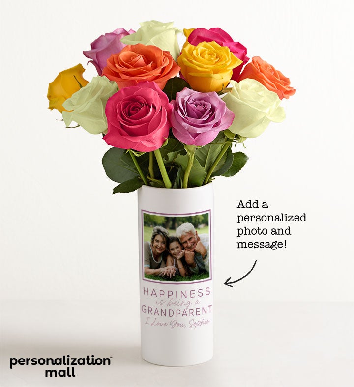 A Grandparent’s Love Bouquet with Personalized Photo Vase