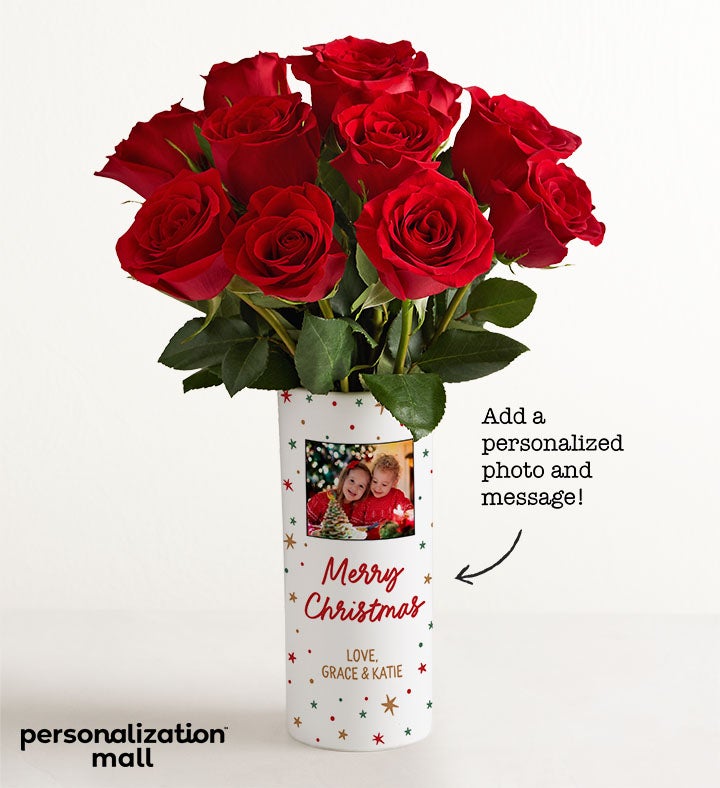Holiday Cheer Bouquet™ with Personalized Photo Vase