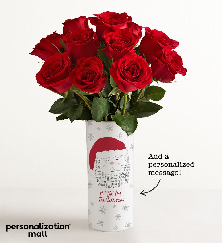 Santa Bouquet with Personalized Vase