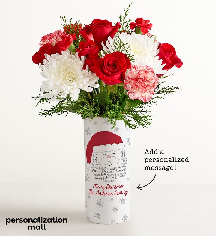 Santa Bouquet with Personalized Vase