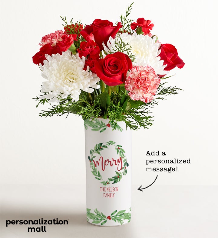Christmas Traditions Bouquet™ with Personalized Vase