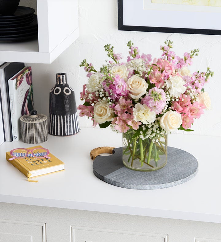 Elegant Blush™ Bouquet | White Rose Flowers | 1800Flowers
