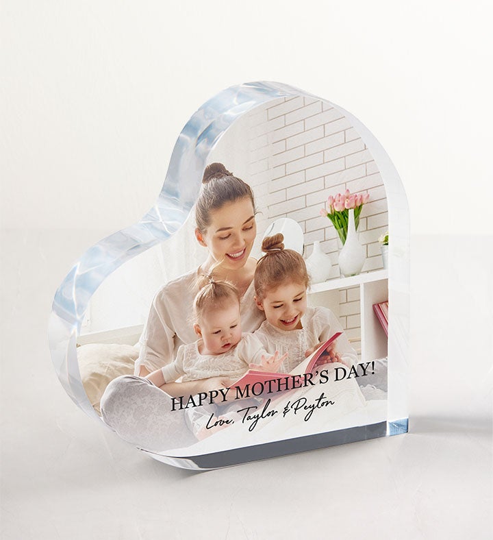 Mother’s Love Bouquet with Personalized Photo Heart Keepsake