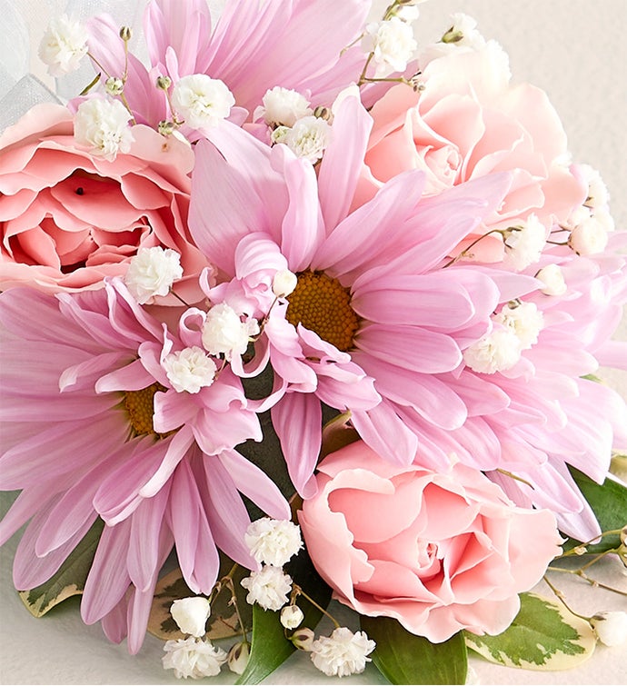 Lavender Daisy & Pink Spray Corsage and Boutonniere