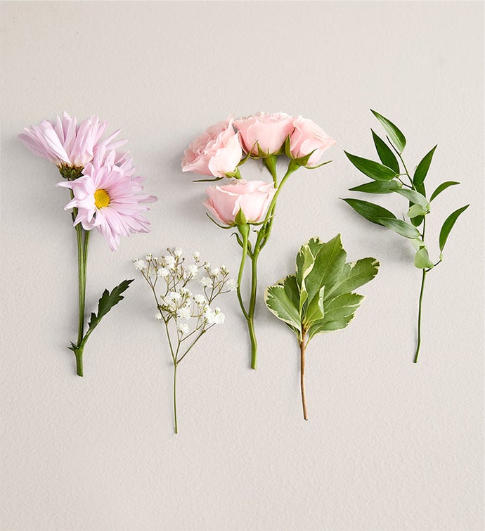 Lavender Daisy & Pink Spray Corsage and Boutonniere