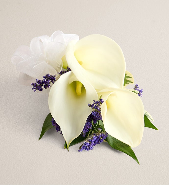 White Mini Calla Lily Corsage