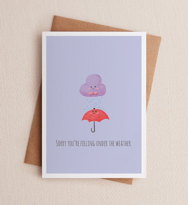 Under The Weather Get Well Greeting Card