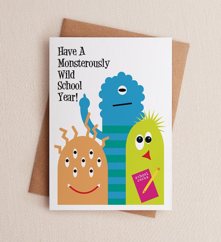 Monsterously Wild School Year! Back to School Greeting Card