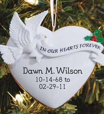 Personalized in Our Hearts Memorial Ornament