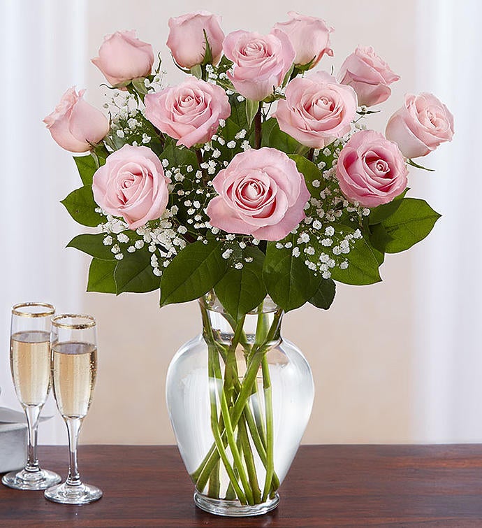 bouquet of pink roses for birthday