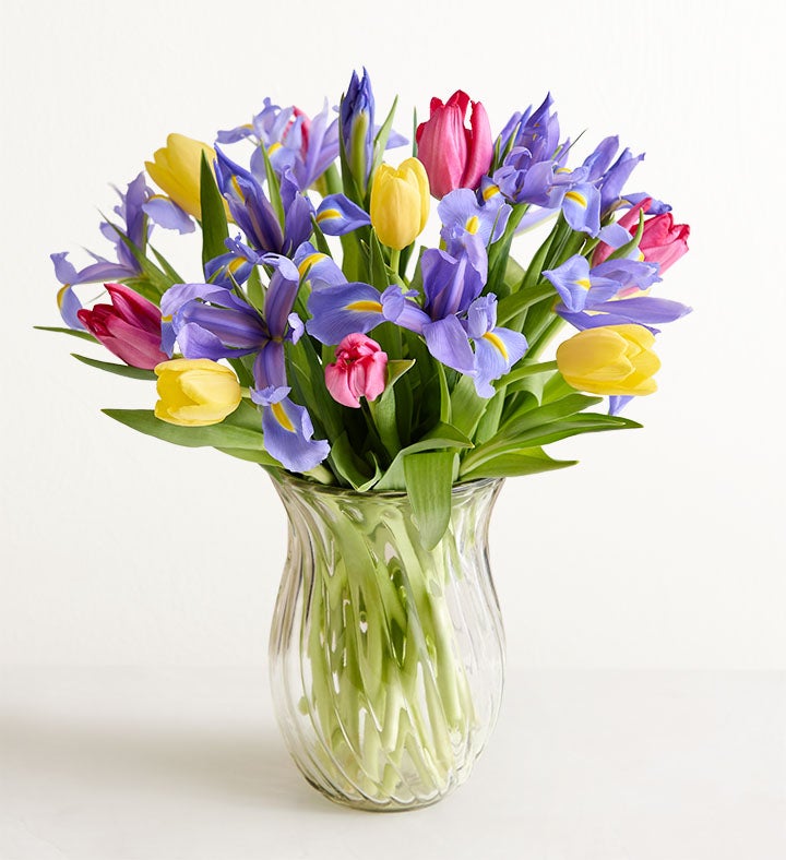 Fanciful Spring Tulip & Iris Bouquet