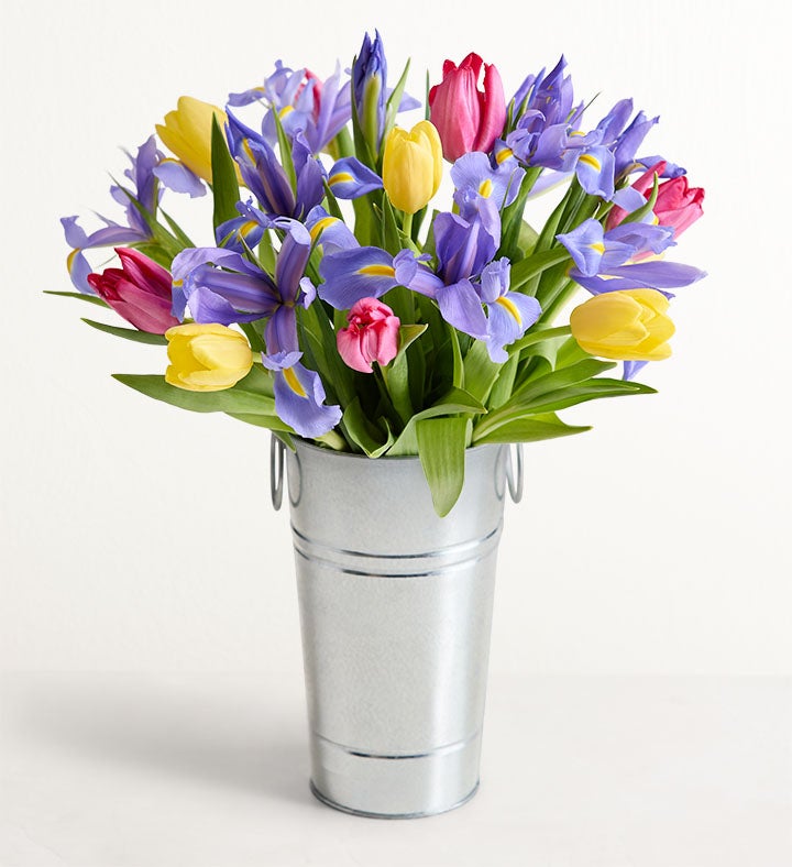 Fanciful Spring Tulip & Iris Bouquet
