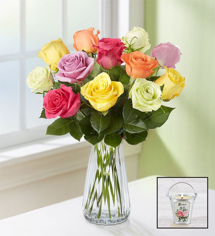 One Dozen Assorted Roses