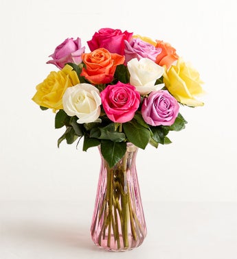 One Dozen Assorted Roses