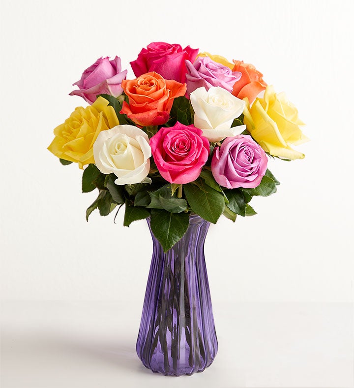 One Dozen Assorted Roses