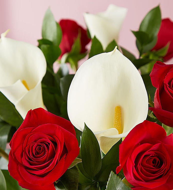 Stunning Red Rose & Calla Lily Bouquet + Free Candy