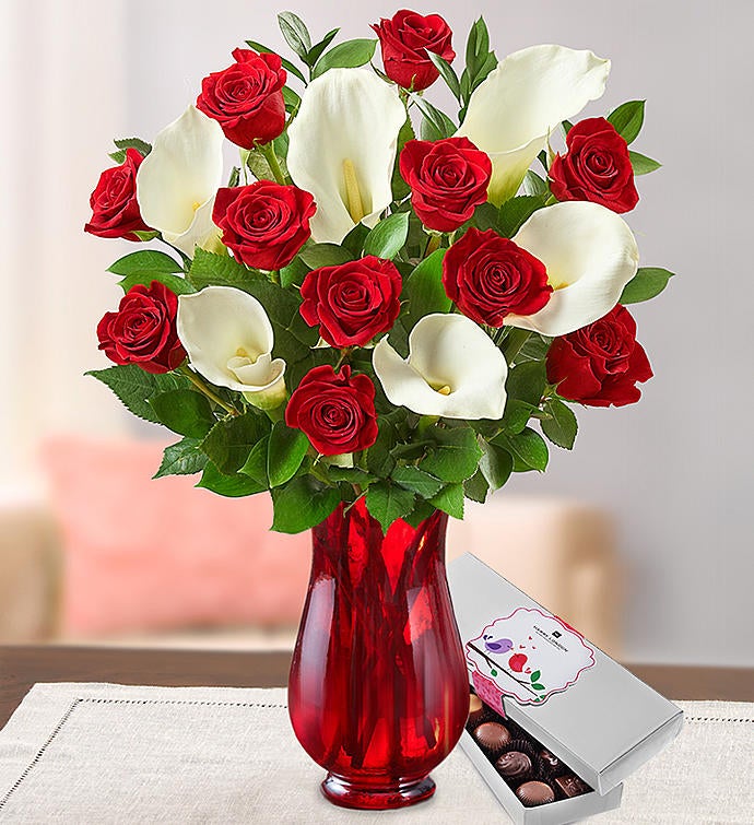Stunning Red Rose & Calla Lily Bouquet 92930