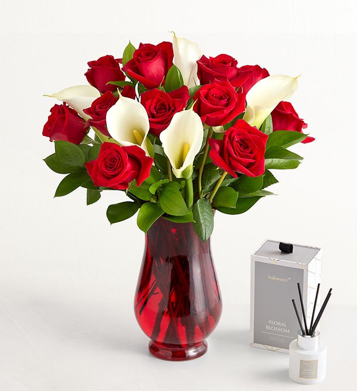 Stunning Red Rose & Calla Lily Bouquet | 1800flowers