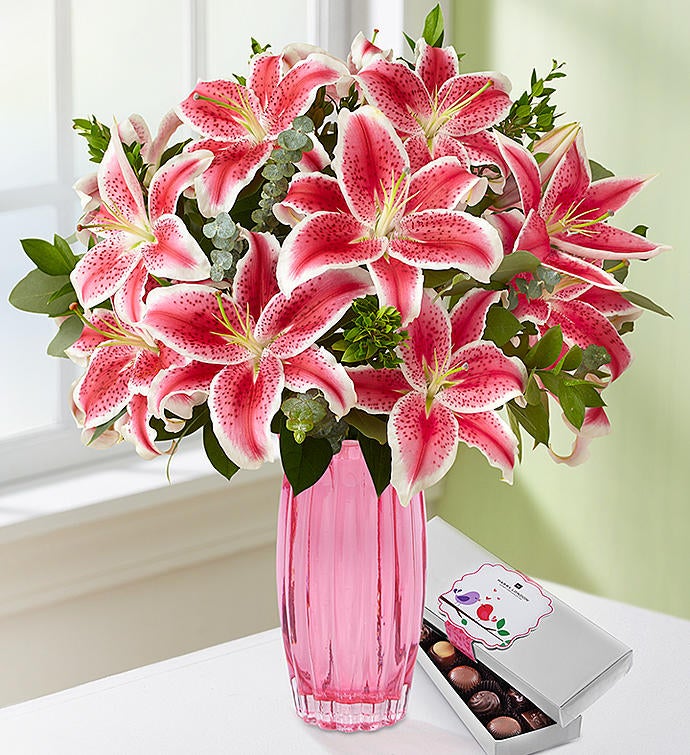 Stunning Pink Oriental Lily Bouquet