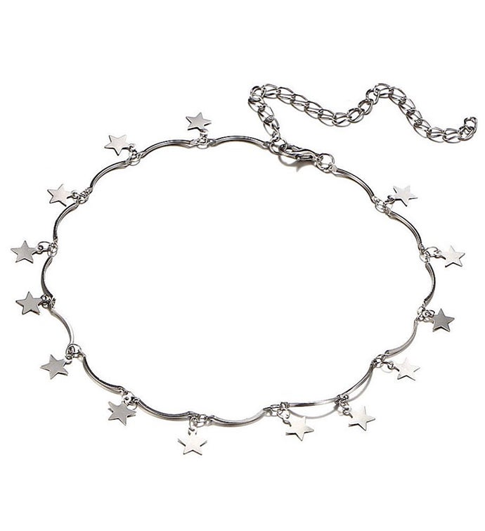 Silver Hanging Star Choker