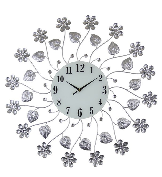 Silver Flowers Wall Clock | 1800Flowers.com - MK000925
