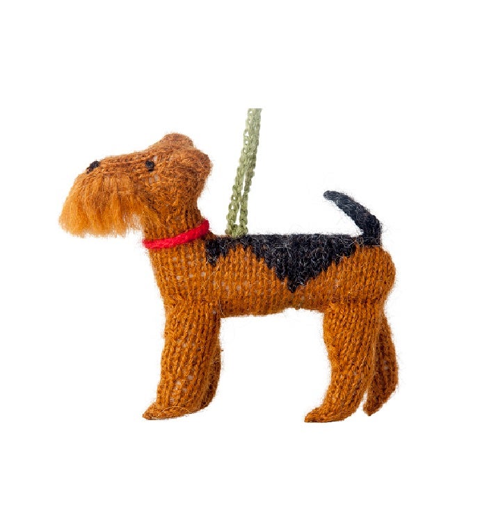 Hand Knit Alpaca Wool Ornament   Dogs!