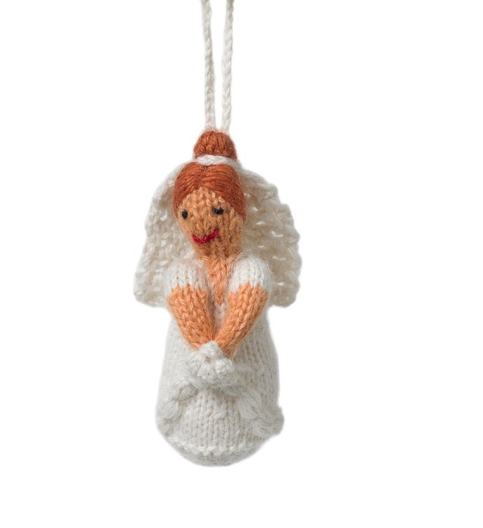 Hand Knit Bride Wedding Ornament