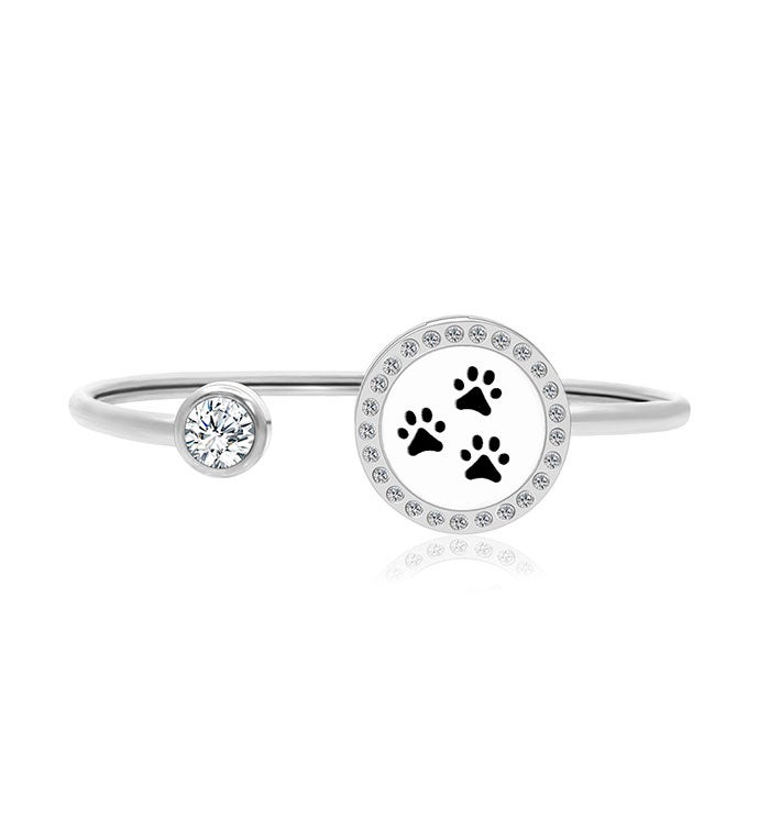 Paw Prints Essential Oil Twistable Cuff Bangle
