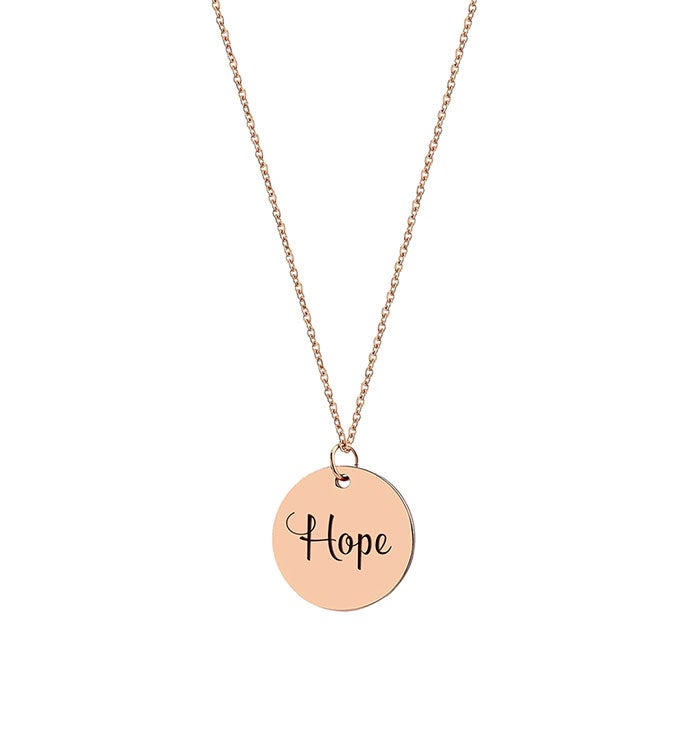 Hope Engraved Motivational Necklace