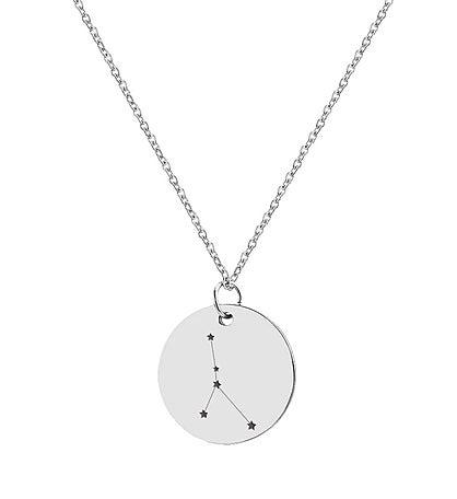 Round Silver Constellation Star Necklace