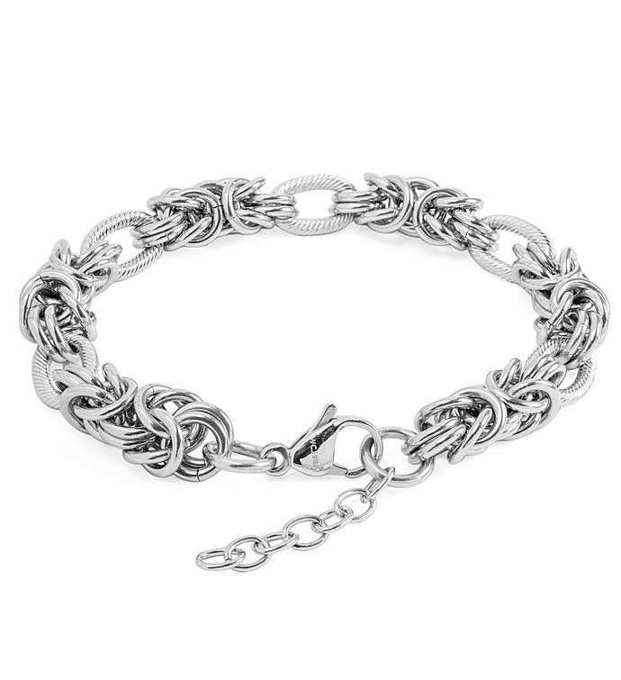 Link & Byzantine Chain Stainless Steel Bracelet