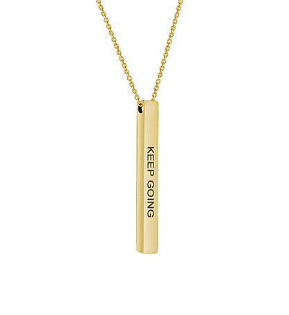 Anavia - "keep Going" 4-sided Bar Stainless Steel Necklace
