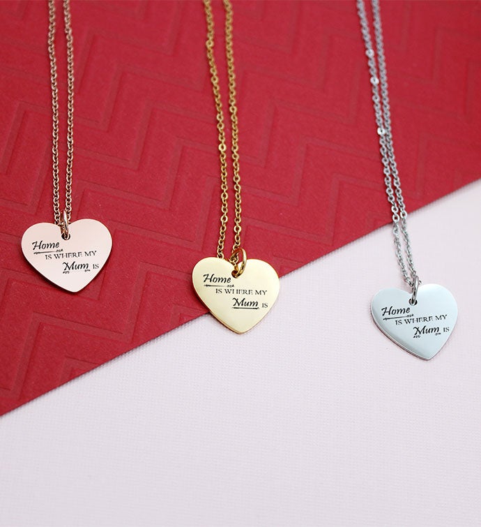 Anavia - Home Is Where My Mum Is Heart Pendant Necklace