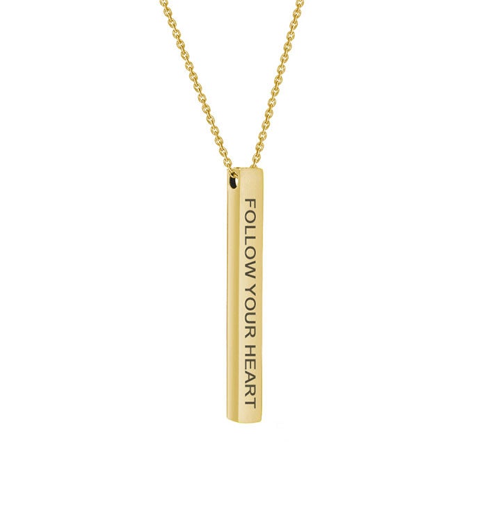 "Follow Your Heart" Bar Necklace