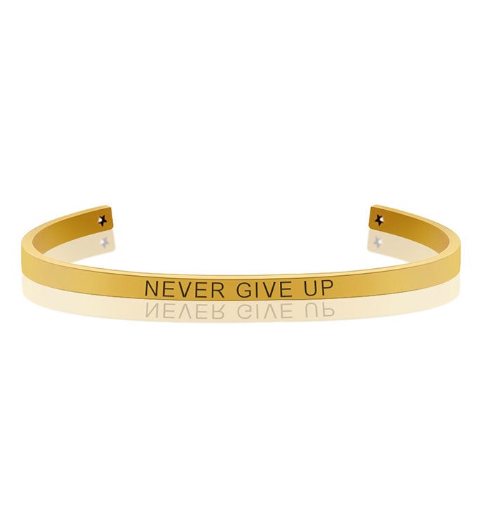 Anavia   Never Give Up Motivational Cuff Bangle Bracelet