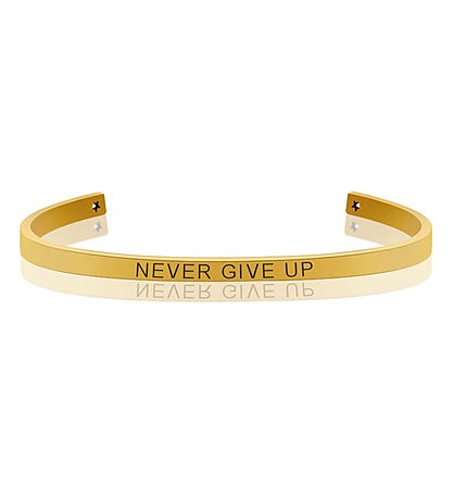 Anavia - Never Give Up Motivational Cuff Bangle Bracelet