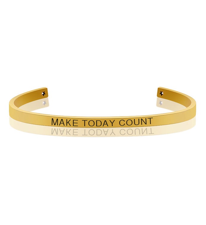 Anavia   Make Today Count Motivational Cuff Bangle Bracelet