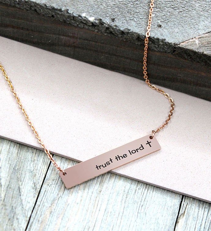 Anavia   Trust The Lord Religious Bar Necklace