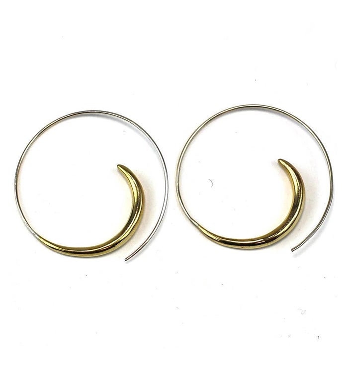 Brass Rip Curl Spiral Earrings