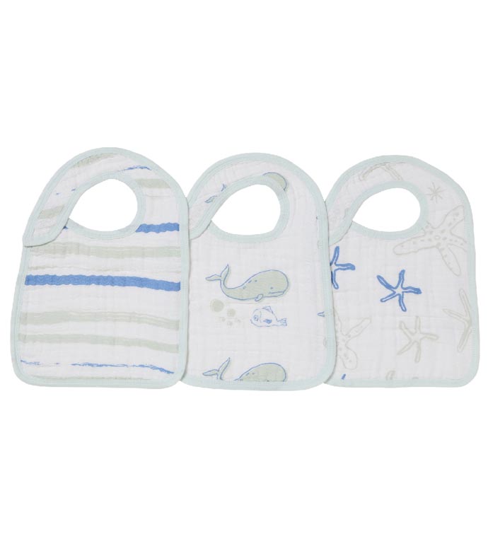 Cotton Muslin Snap Bibs