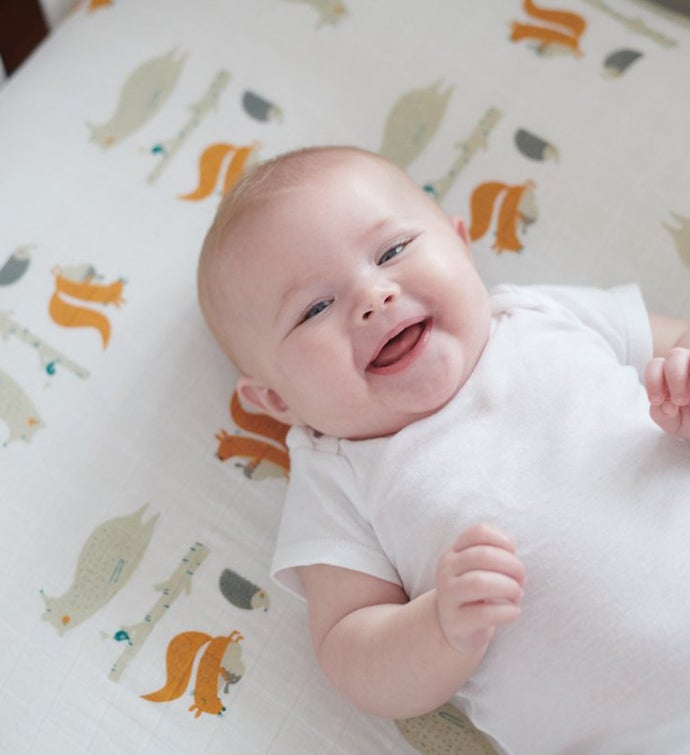 Cotton Muslin Crib Sheet - Animals