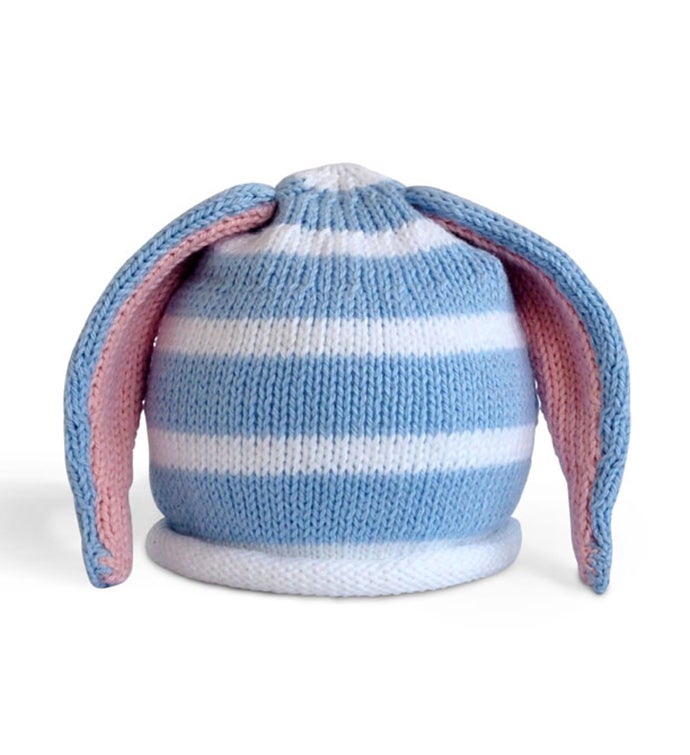 Baby Hat with Stripes & Rabbit Ears