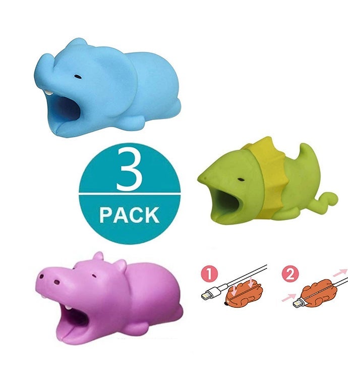 3 pack Animal Cable Protectors for i Phone & Android