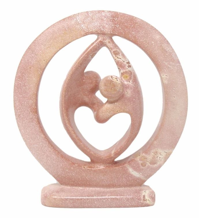 Lovers Embrace Stone Sculpture, 8 Inch Natural Stone