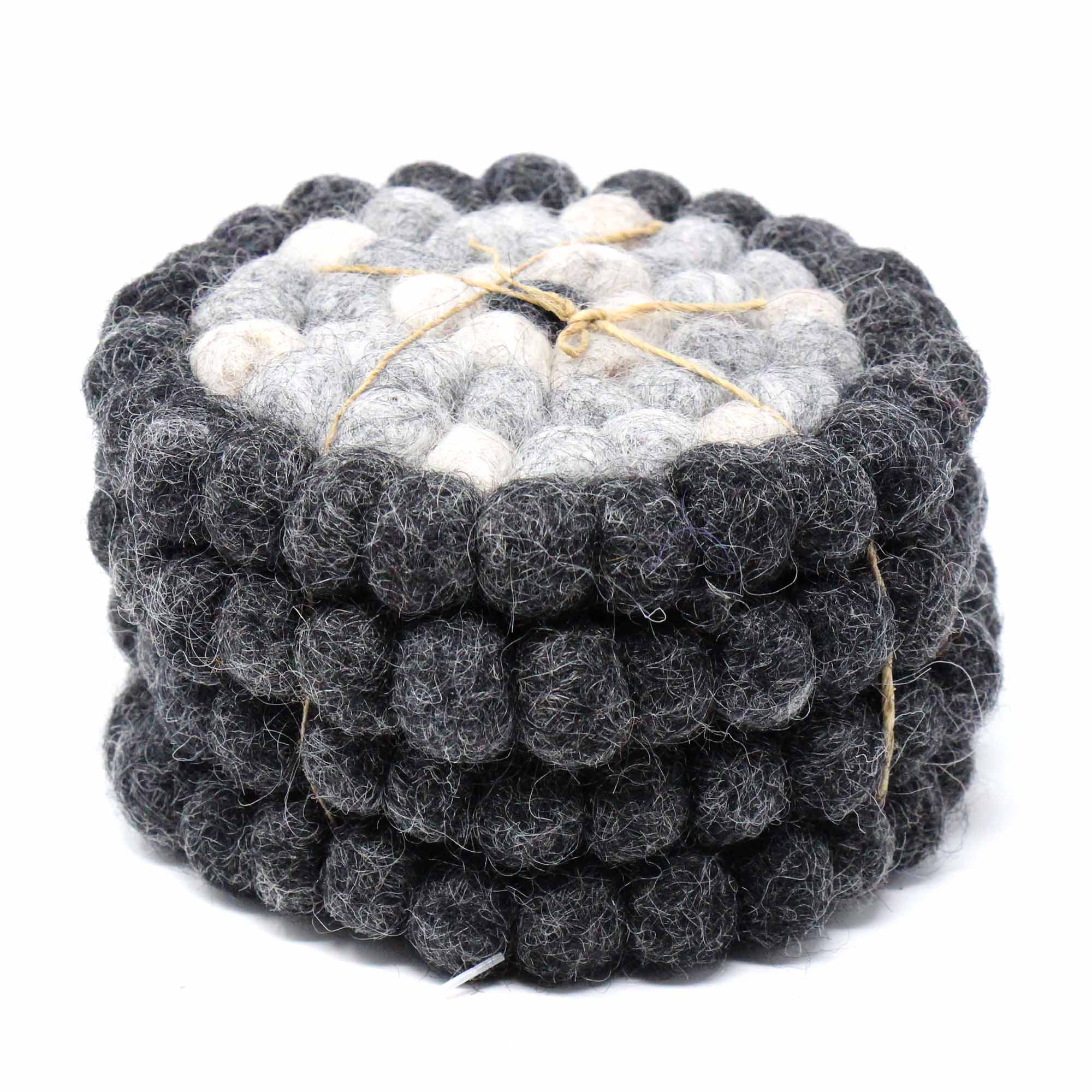 Hand Crafted Felt Ball Wool Trivet From Nepal