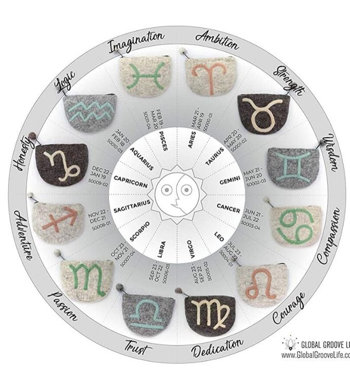 Handmade Felt Zodiac Purse