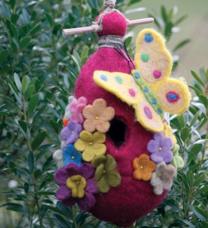 Handmade Wild Woolies Felt Butterfly Birdhouse