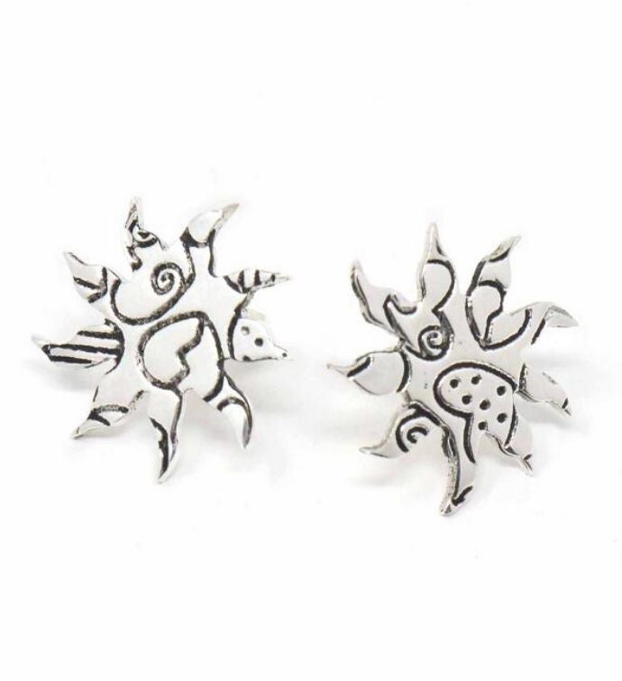 Handmade Mexican Taxco Silver Stud Earrings